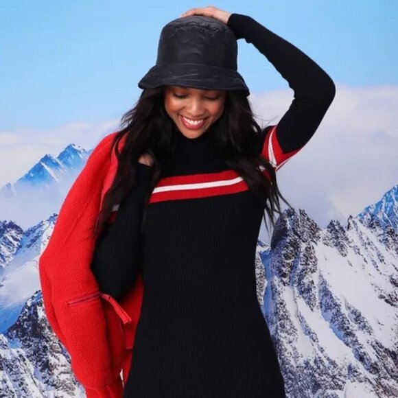 Lulus Blaire Black Striped Ribbed Bodycon Sweater Dress Size XL - Picture 7 of 11